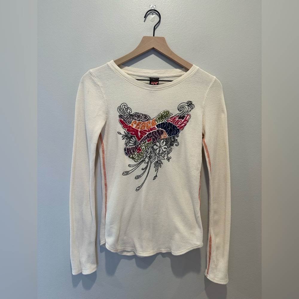 Y2K Lucky Brand waffle long sleeve size S